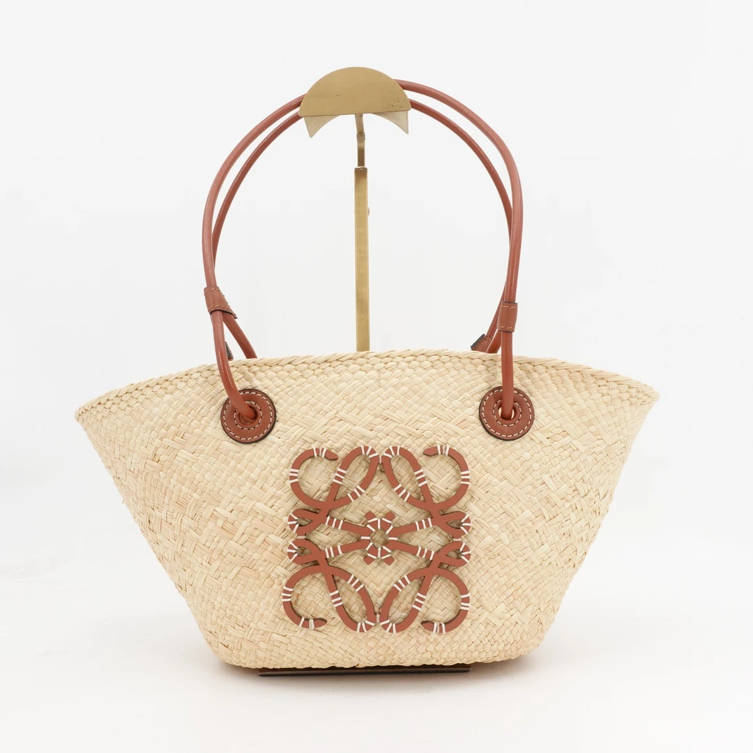 95新 LOEWE/罗意威 GGS罗意威菜篮子中号沙滩包草编12374183
