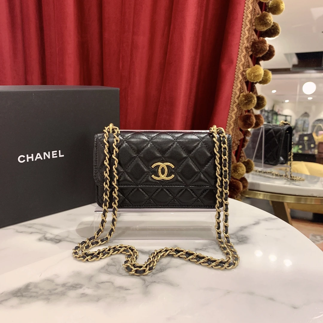 95新 Chanel/香奈儿 GGS香奈儿23C mini woc黑金羊|92707406