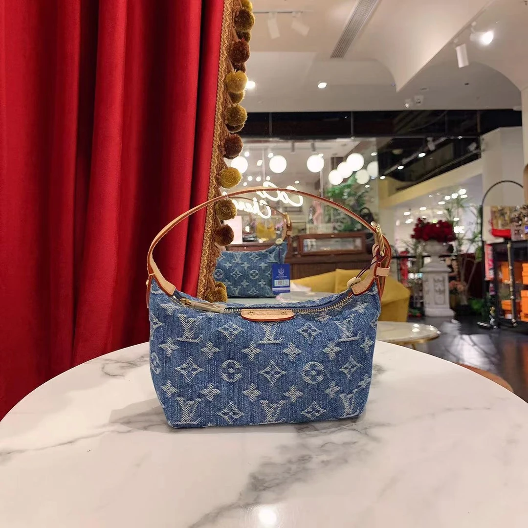 99新 LouisVuitton/路易威登 GGS路易威登饭盒包蓝丹宁芯片款