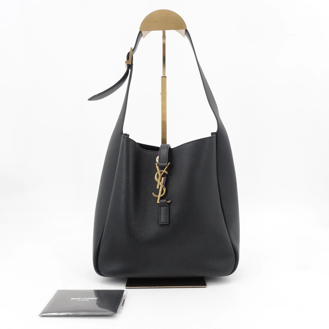 95新 YSL/圣罗兰 GGSle5a7 hobo小号黑金生皮单肩包芯 18902049