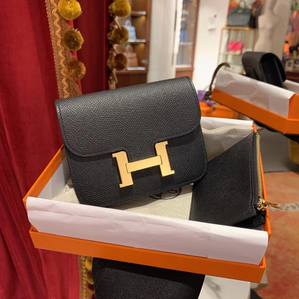 99新 Hermes/爱马仕 爱马仕/GGS爱马仕Constance slim12黑色金扣e