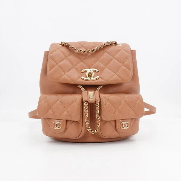 99新 Chanel/香奈儿 GGS23p duma大号焦糖色金扣牛皮91945288