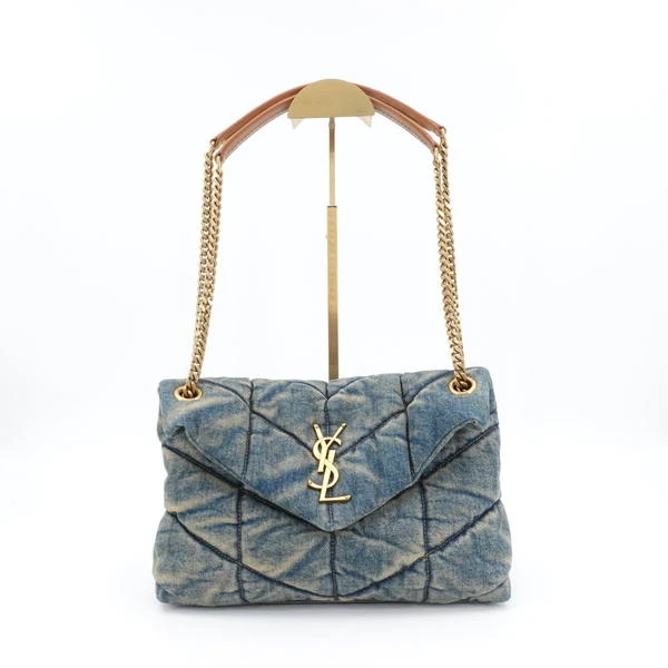 99新 YSL/圣罗兰 云朵小号牛仔单肩包/单肩包/55747381
