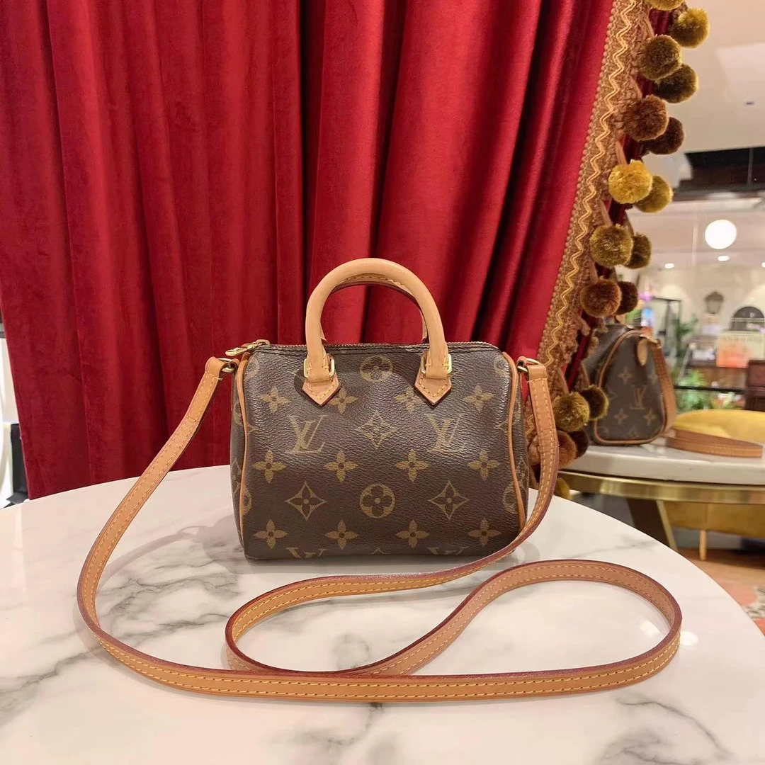 95新 LouisVuitton/路易威登 speedy nano老花单肩包/81918405