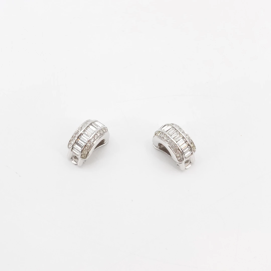 95新 DIOR/迪奥 GGS迪奥银色镶钻耳夹 34692818|64505955