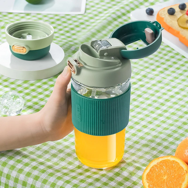 玻璃杯女可爱便携高颜值吸管杯夏季耐高温泡茶杯一杯双饮口咖啡杯