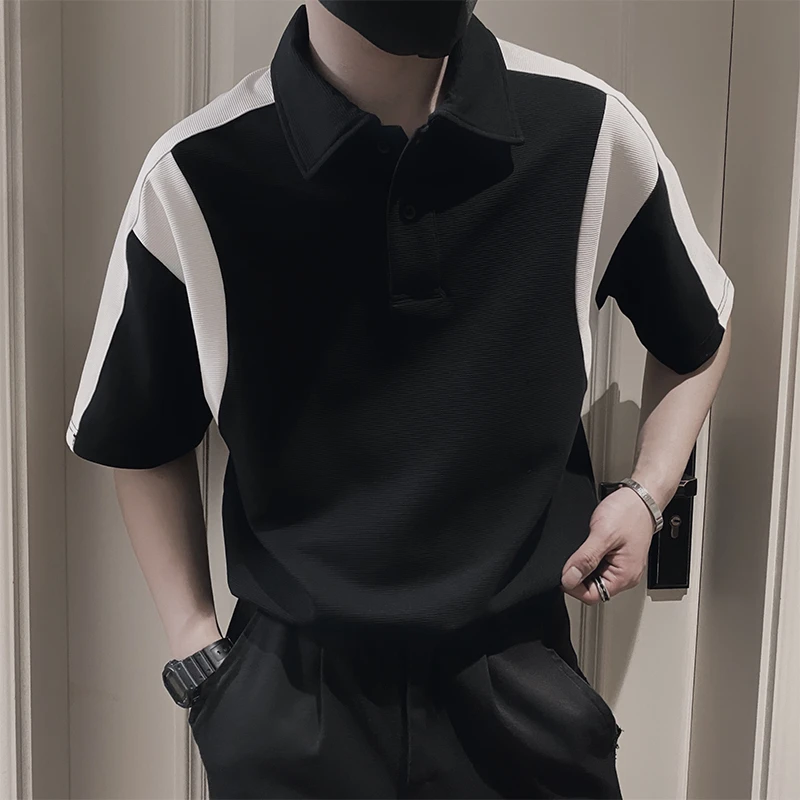 设计感撞色POLO衫夏季短袖潮牌痞帅T恤t2024新款夏季男装衣服半袖