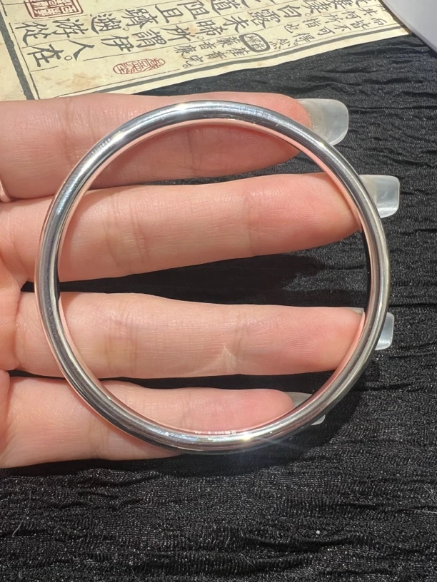 足银手镯 实心足银手镯素圈