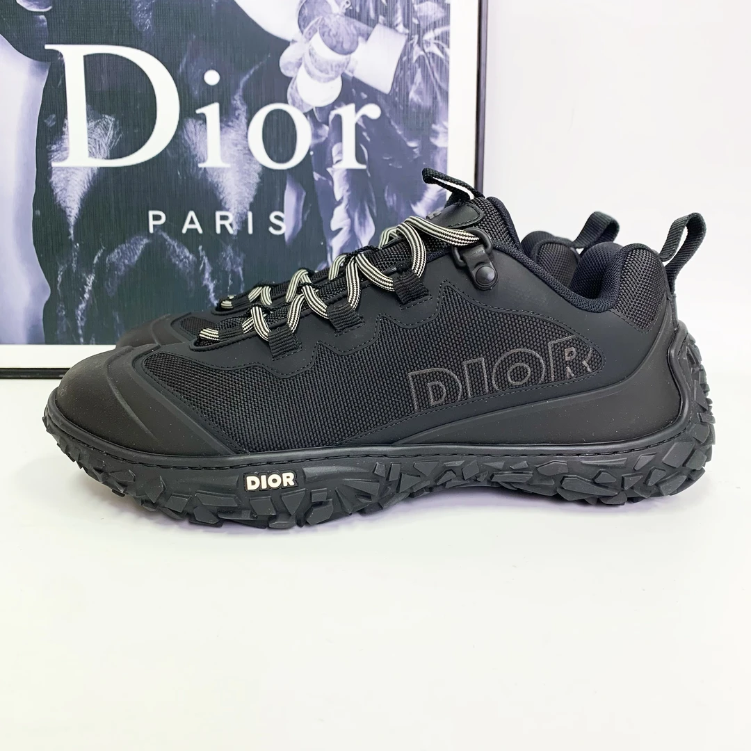 全新未使用 DIOR/迪奥 迪奥izon系列黑色网面带侧标运动鞋透气