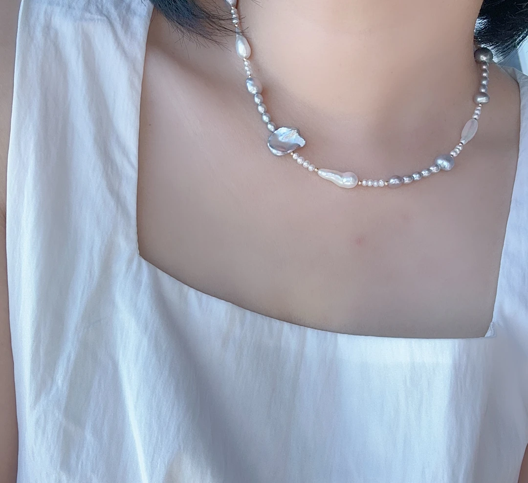 合金项链 [灰色巴士] 原创设计手作款 灰色巴洛克 美产包金