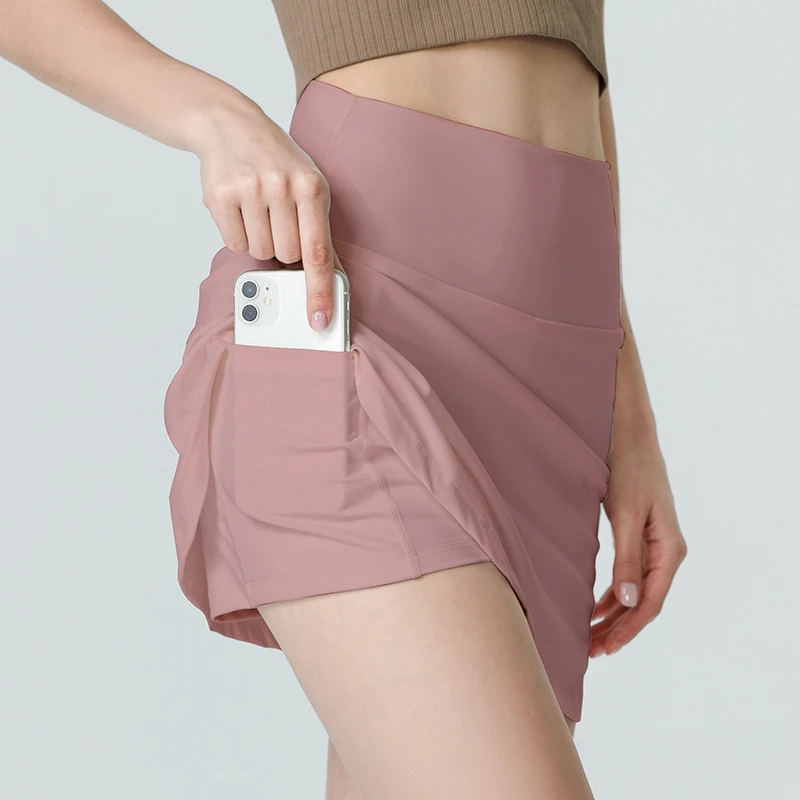 ［减龄遮肉！］超高腰口袋运动防走光瑜伽网球裙