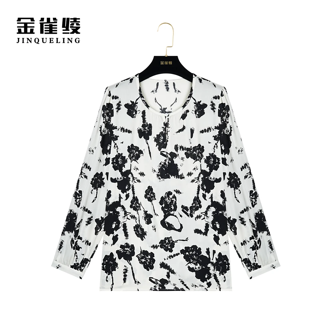 金雀绫【木棉花】新款时尚百搭洋气显瘦长袖气质女士衬衣B23084