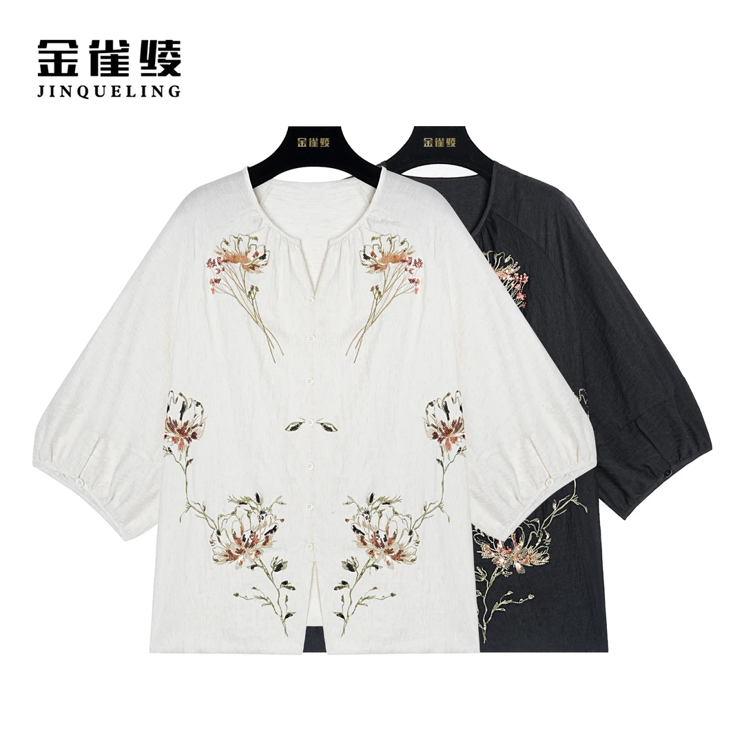 金雀绫【梦华录】新款宽松新中式国潮小衫AS6270