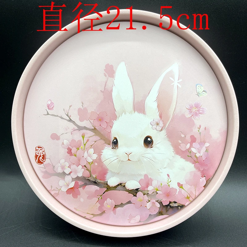 陶瓷樱粉萌萌兔茶盘   牛油果绿吸水干泡盘茶盘