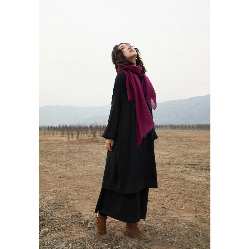 Say Ya 【幻】小穗高支精纺缩绒羊绒围巾女装运动户外休闲情侣宽松