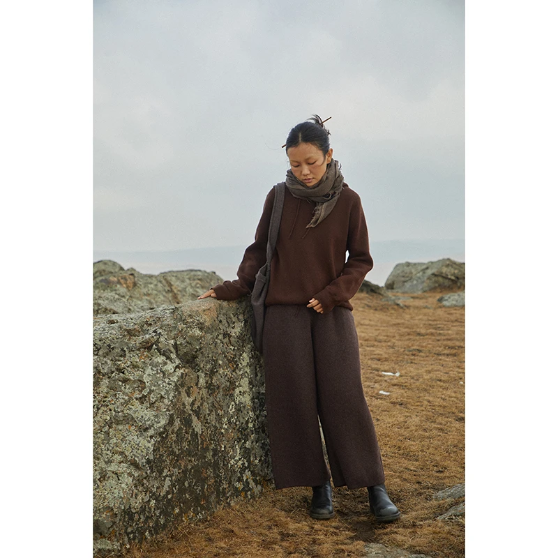 【小黄车专享】风回路转 加密提花羊绒风管裤典雅版 显瘦直筒/垂