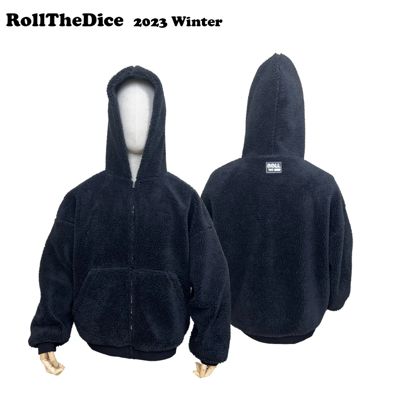 羊羔绒拉链外套卫衣boxy巴家平替短宽版型男女cleanfit