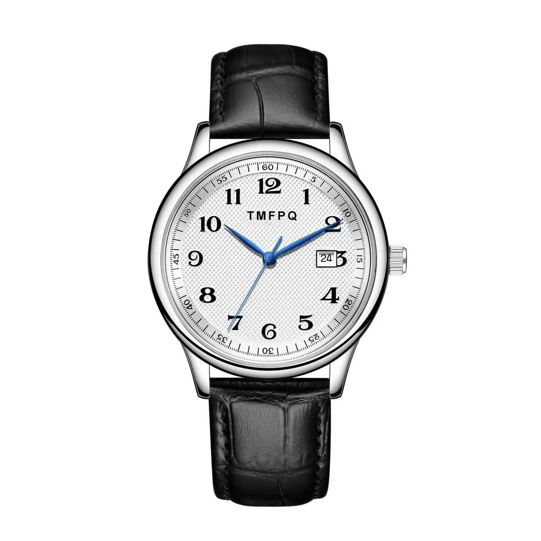 【云仓直发】浪家皮带气质时尚真皮防水简约夜光男士腕表