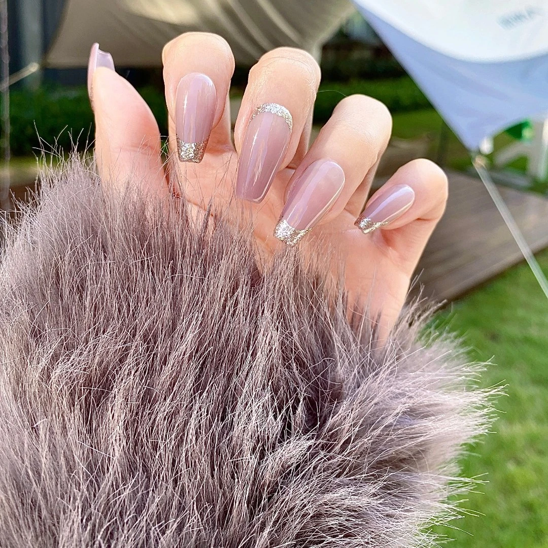 GIRLPLUS『蜜糖西梅』简约学生推荐美甲贴片免烤拆卸纯手工穿戴甲