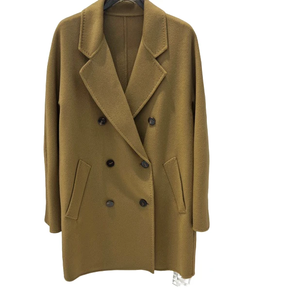 【羊绒+羊毛】欧货舒适大衣双排长款羊毛呢外套女8200140-50岁