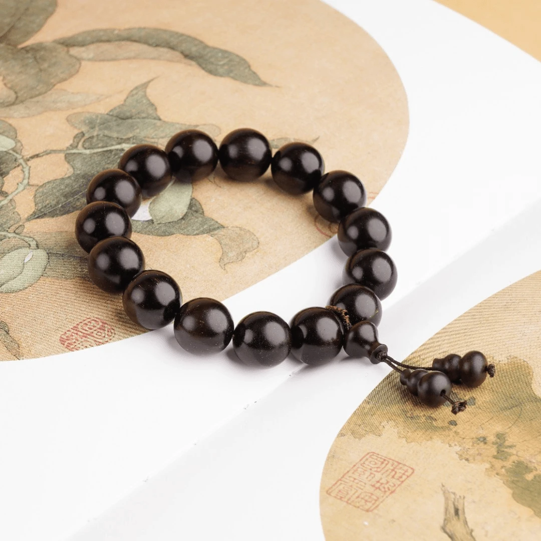 【男生款】1.5*15单圈细金星天然野老料正宗印度小叶紫檀文玩手串