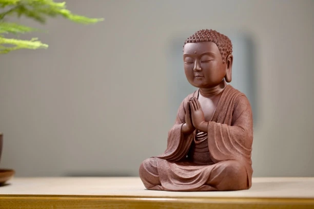 周刚作品 弥勒 紫砂