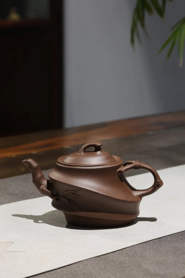 紫砂壶 顺竹 紫泥