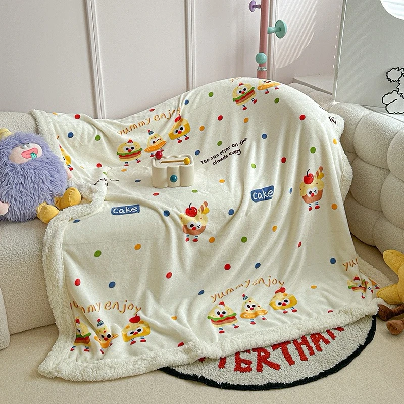 秋冬加厚ins风牛奶绒毛毯宿舍办公室披肩午睡空调盖毯休闲沙发毯