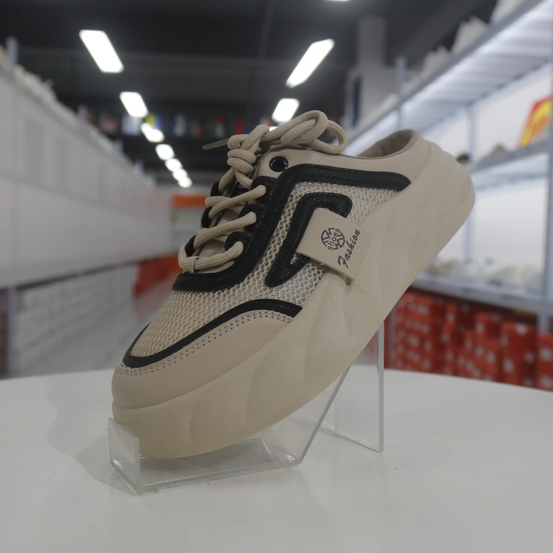 C79-时尚百搭女士夏季透气厚底网面低帮半托小个子女鞋