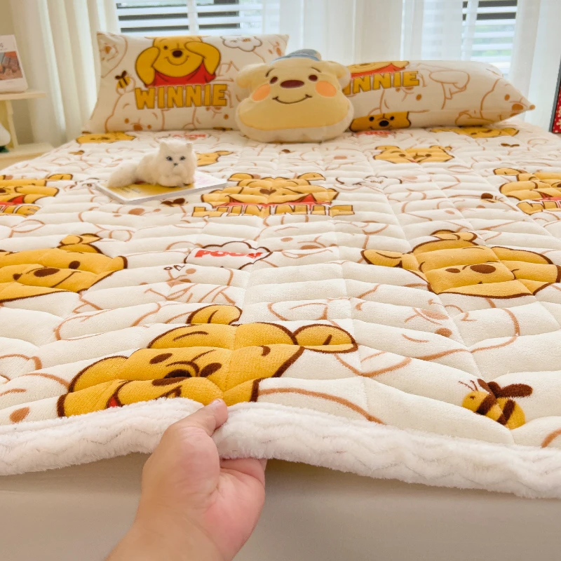 冬天牛奶绒床护垫床垫加绒加厚防滑榻榻米水晶绒垫褥学生单人垫被