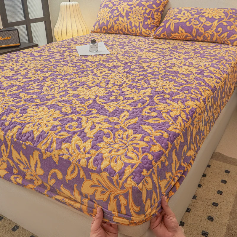 2024新款加厚夹棉床笠床罩床垫保护套床套单件家用席梦思防滑床单