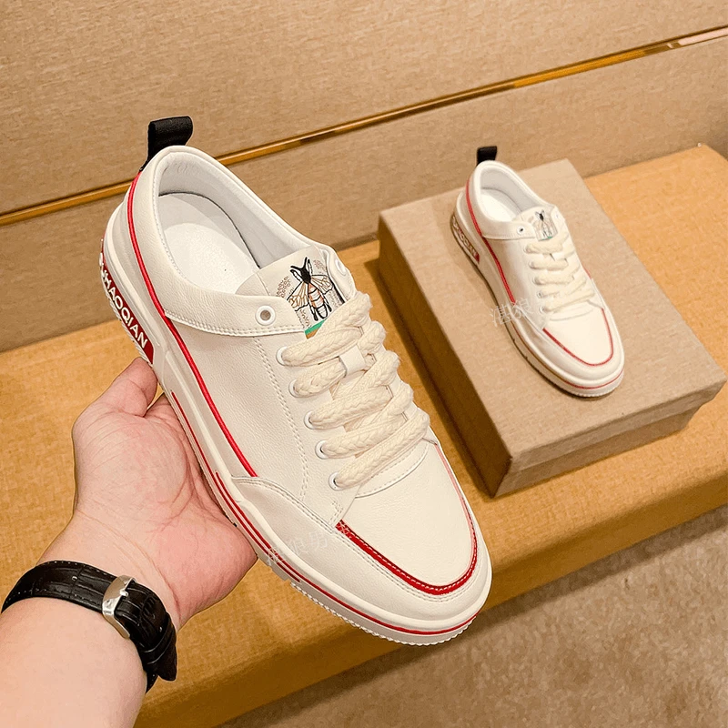 欧洲站男鞋高端韩版百搭小蜜蜂小白鞋子男士透气低帮运动休闲板鞋