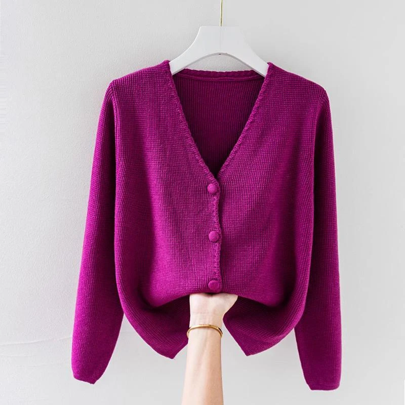 针织衫女开衫上衣宽松显瘦软糯外搭韩系穿搭毛衣外套2024秋冬装