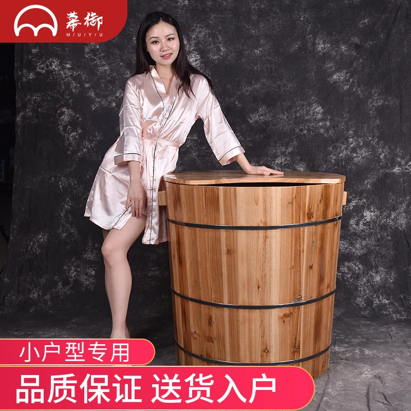 婴儿洗澡圆木桶杉木泡澡全身成人沐浴桶浴盆木质儿童浴桶坐浴家用