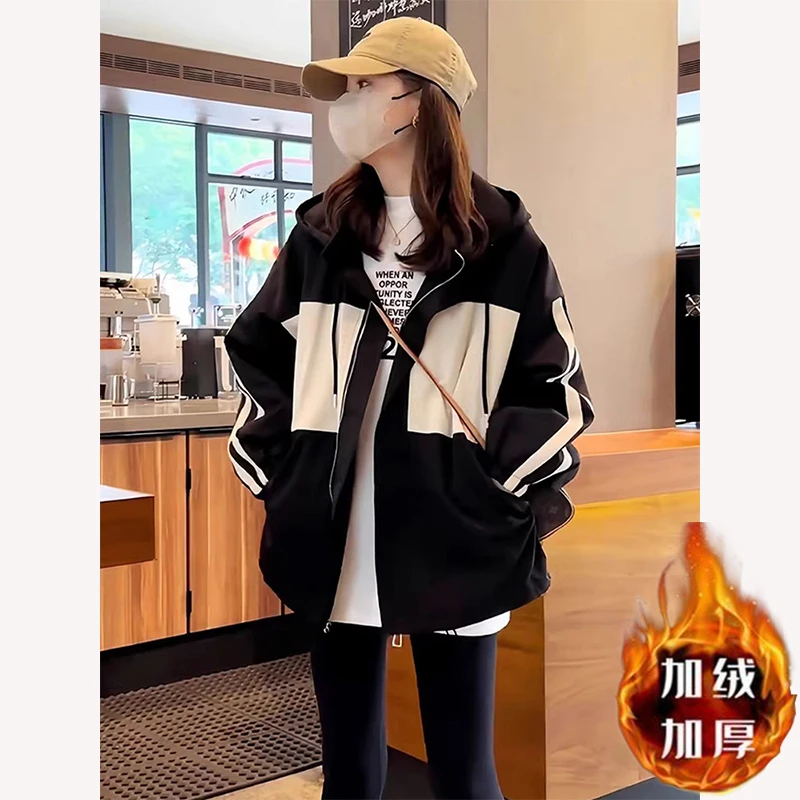 撞色冲锋衣女小个子棉衣冬季休闲百搭短款棉外套潮061