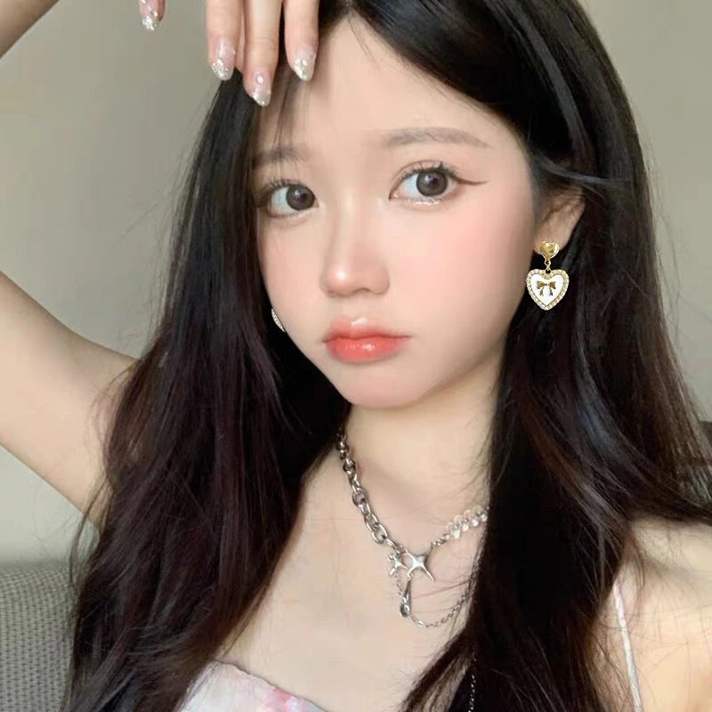 气质淑满钻贝壳爱心耳夹无耳洞蚊香盘百搭高级感耳饰复古耳环无痛