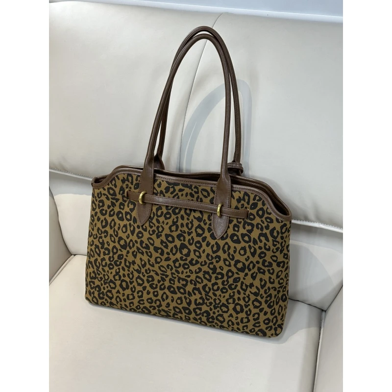 【八妹】8127豹纹单肩斜挎托特包