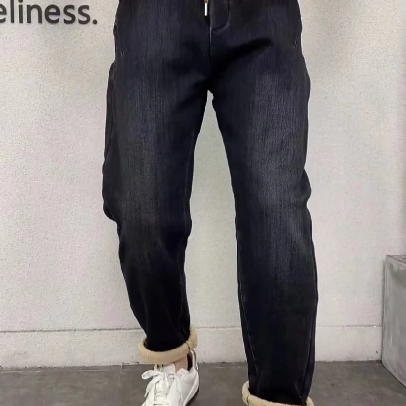 1905羊羔绒新款欧货牛仔裤