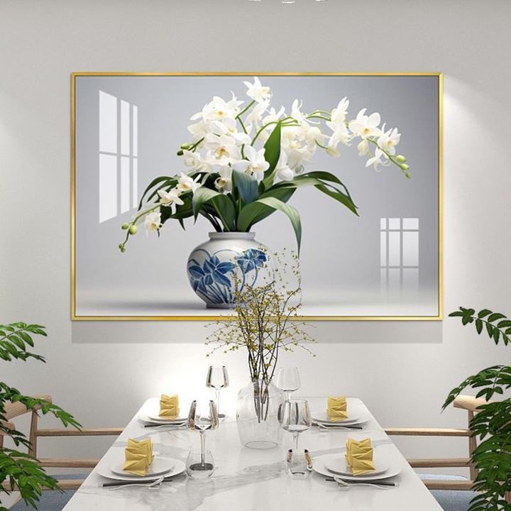 现代简约餐厅装饰画时尚餐桌背景墙壁画轻奢2024新款画晶瓷装饰画