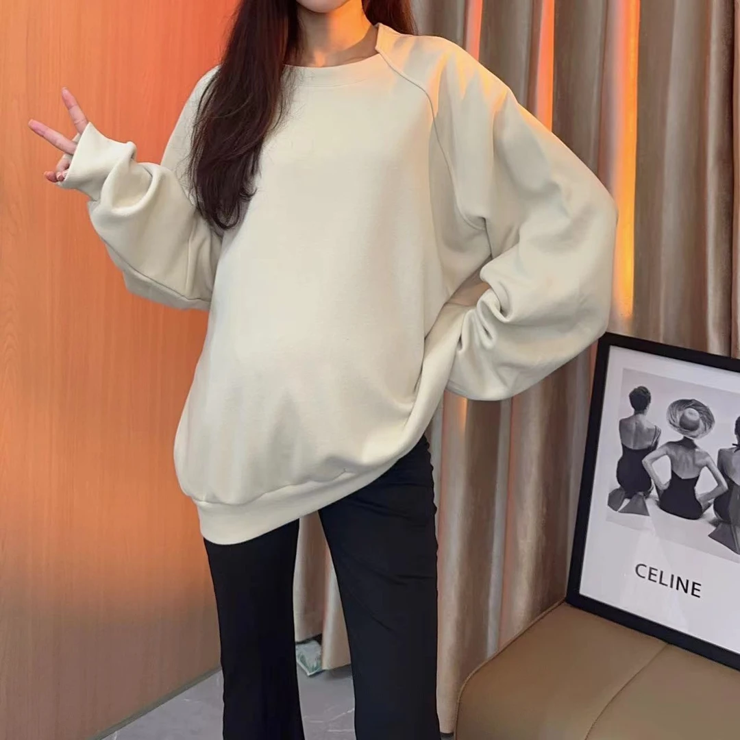 宽松孕妇卫衣春秋款时尚百搭韩版中长款孕妇上衣洋气孕妇装秋装