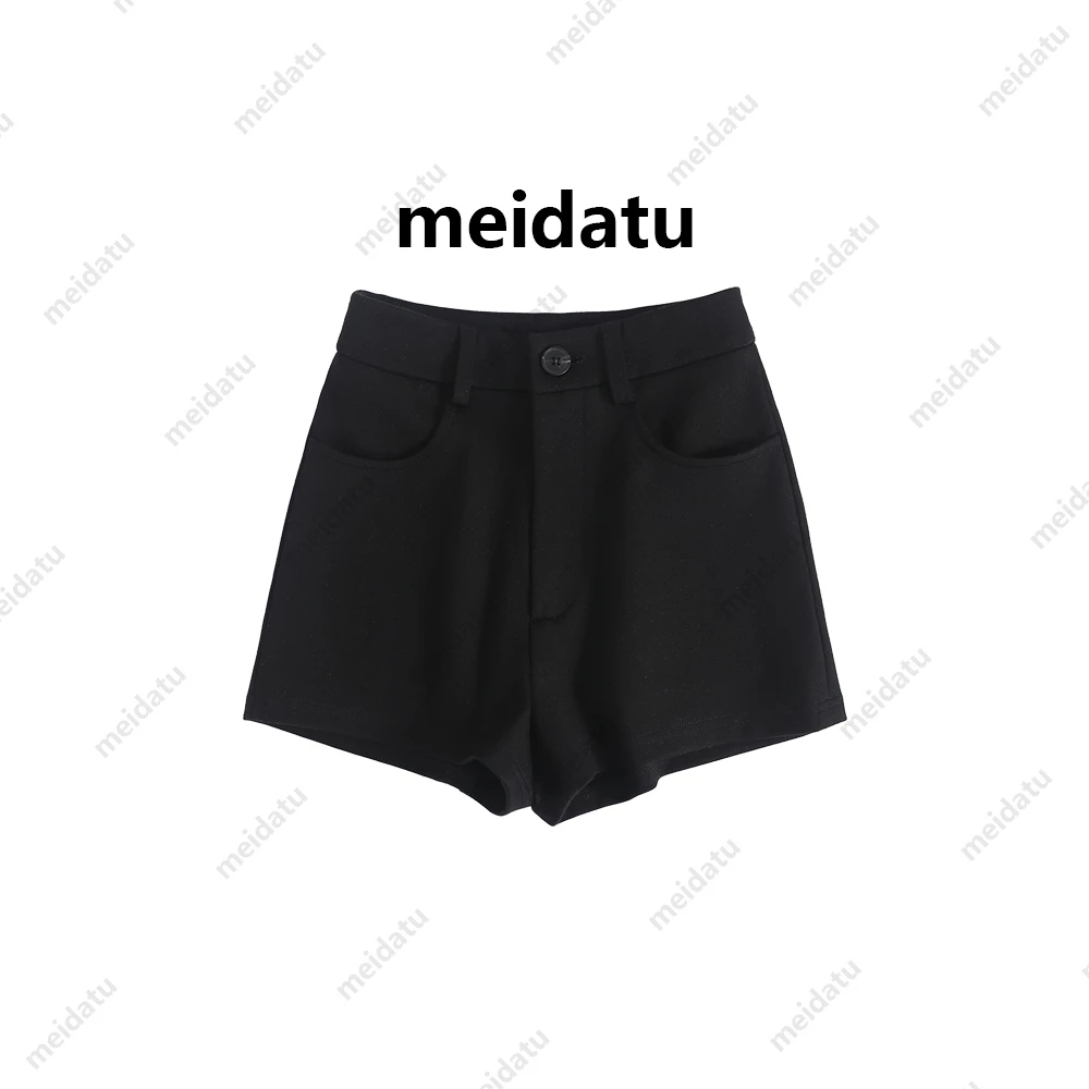 美哒兔（超模裤）单扣双口袋超短打底裤（小个子版）bd432