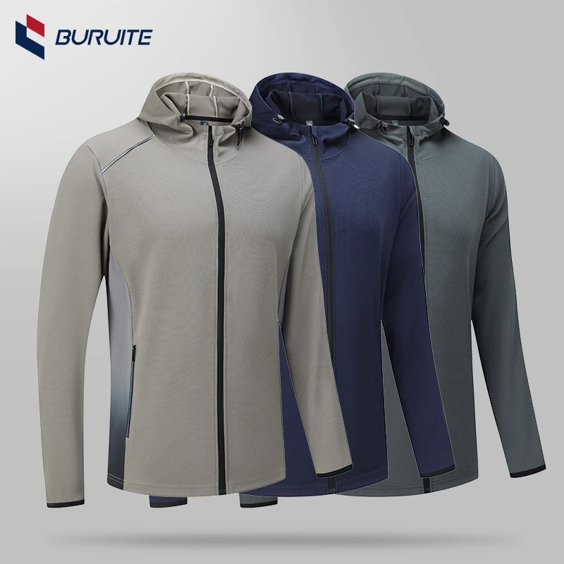 运动外套男秋冬季薄款冲锋风衣连帽休闲卫衣跑步夹克篮球训练服