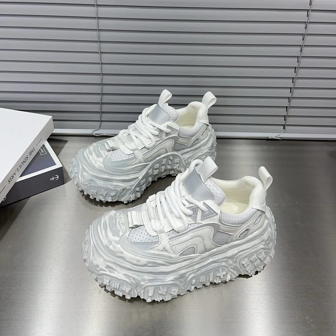 韩版2025春季新款时尚小众百搭ins潮老爹鞋女厚底增高爆款休闲鞋