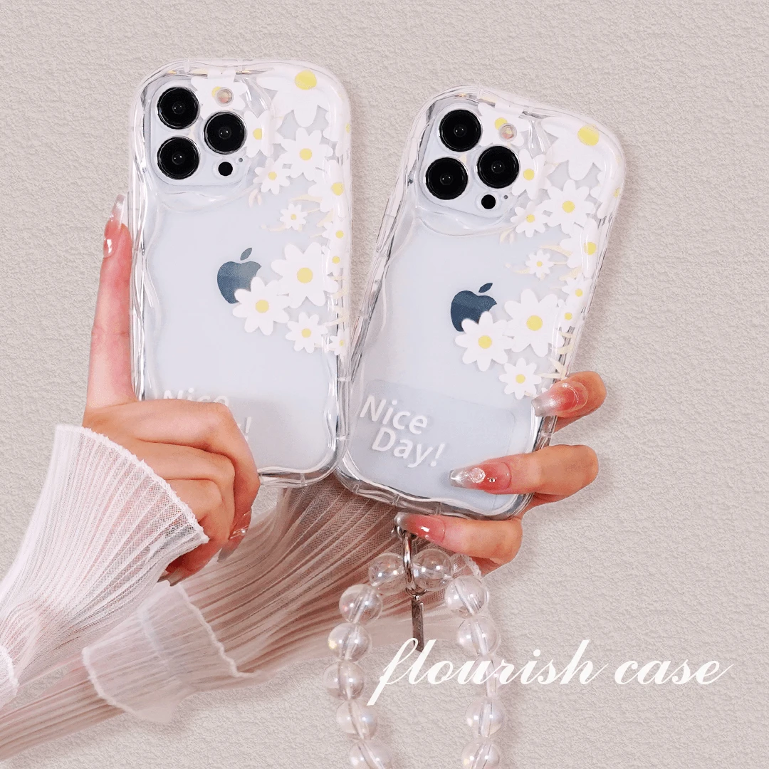 【苹果/华为/OPPO/VIVO/小米/荣耀】奶油壳白色花簇网红ins手机壳