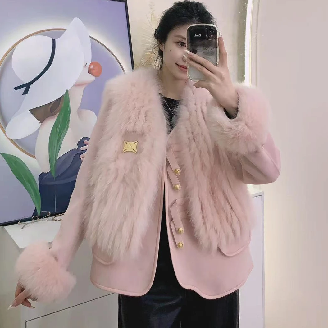 MK（AA5401-AA5500) 秋冬时尚气质轻奢新款女装车条编织款网红外套