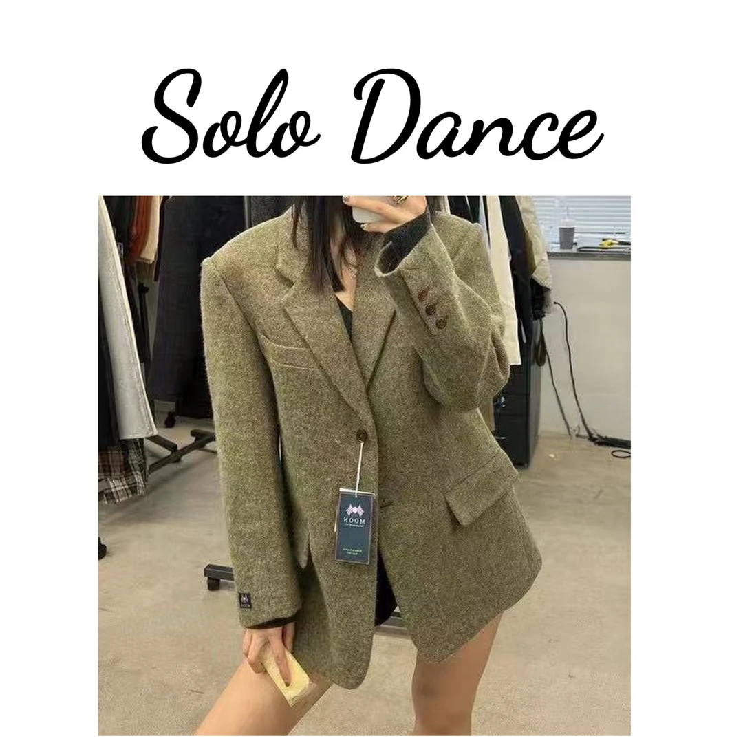 韩国东大门LYSM时髦精英伦风羊毛西服百搭复古经典款外套24053-w