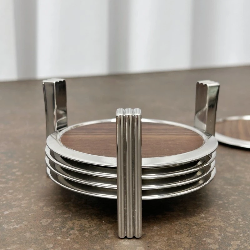 北欧轻奢316不锈钢小蛮腰杯架两用收纳茶杯垫茶室摆件装饰品杯架