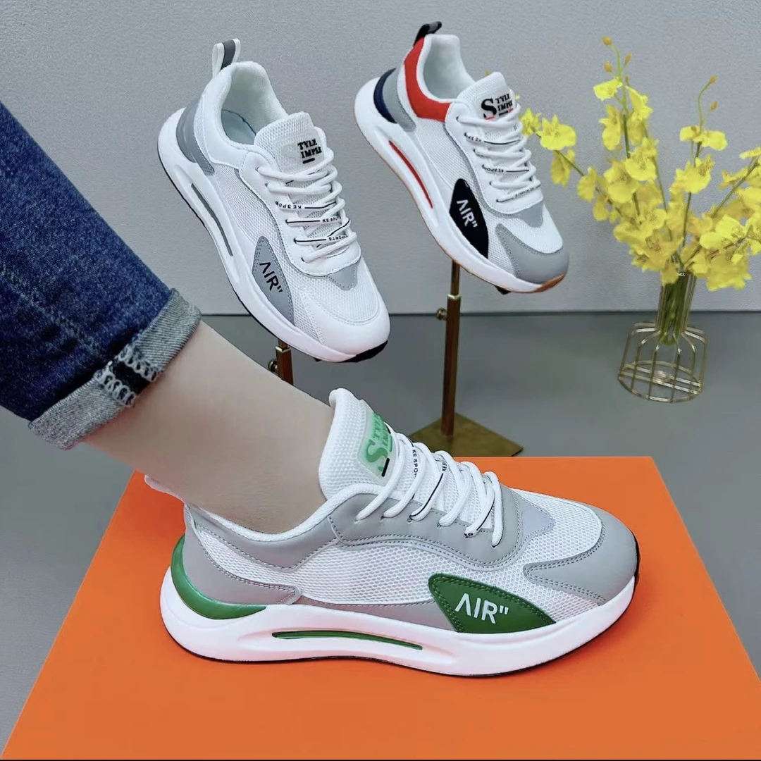 双网/皮面2025秋季情侣百搭休闲鞋超轻时尚潮防滑软底男女运动鞋