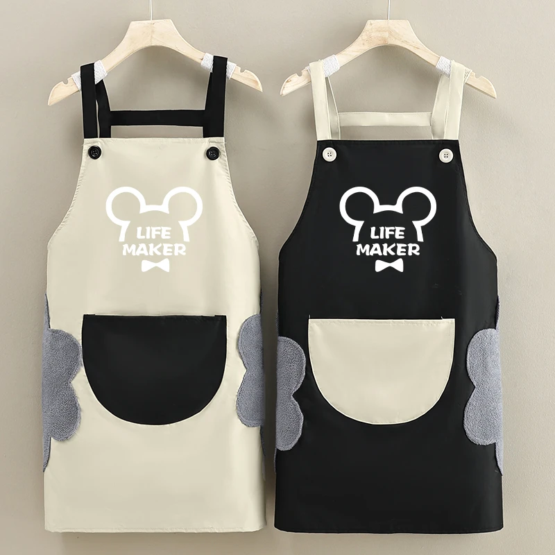 围裙新款可爱卡通成人无袖家用厨房餐饮奶茶店专用女工作服可定制