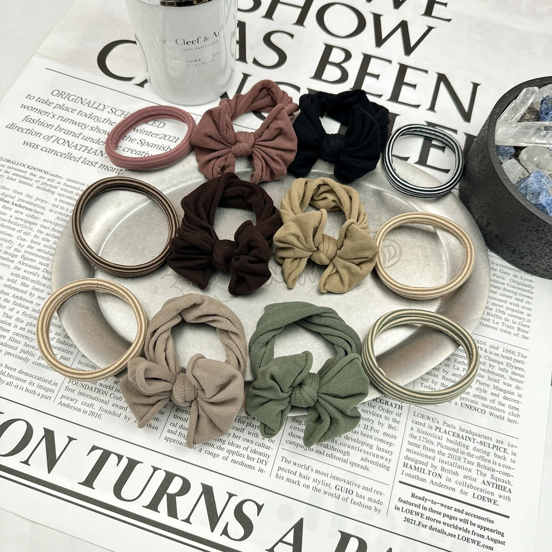 Mi33 韩版饰品 无缝耐用蝴蝶结发绳发圈组合（四只一组）Q99055081